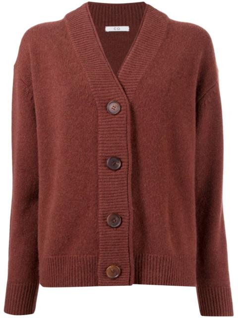 CO ribbed-knit buttoned-up cardigan