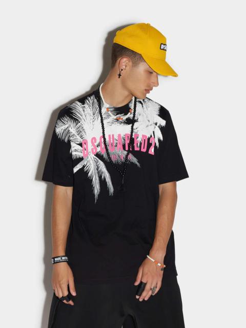 DSQUARED2 D2 PALMS SLOUCH T-SHIRT