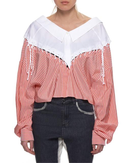 Unravel Lace Up Stripe Top