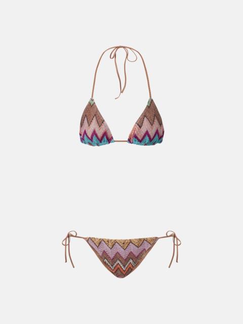 Missoni Zigzag lamé bikini top