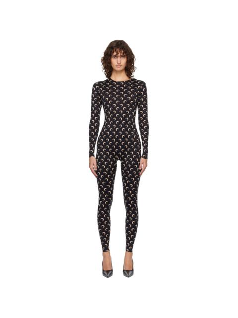 Marine Serre Black Recycled Jersey Moon Jumpsuit