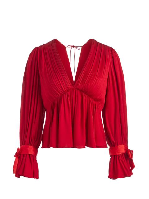 Alice + Olivia CLARISSA DEEP V BLOUSE