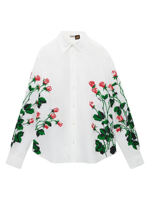 Loewe Men's x Paula's Ibiza Rose Button-Down Long-Sleeve Shirt - White