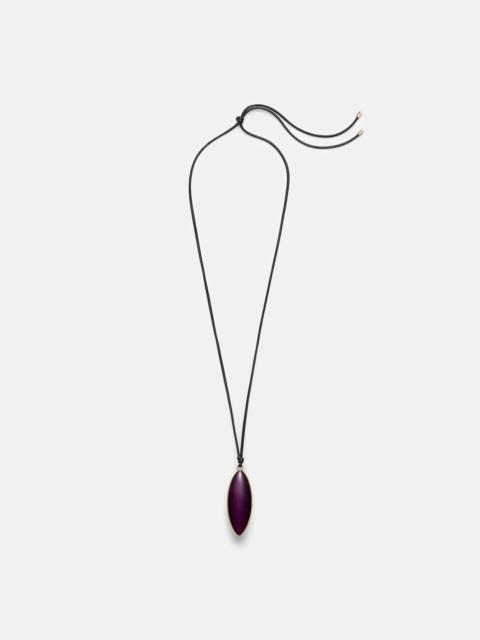 JENNIFER FISHER 14kt gold-plated and leather necklace with quartz