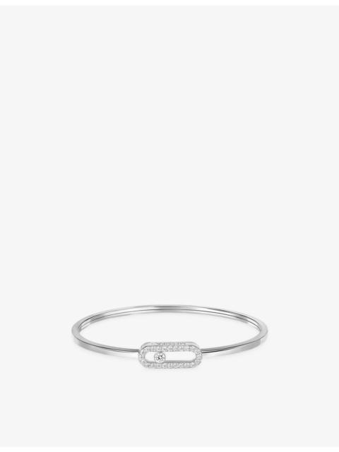 MESSIKA Move Uno Flex medium 18ct white-gold and 0.34ct brilliant-cut diamond bangle bracelet