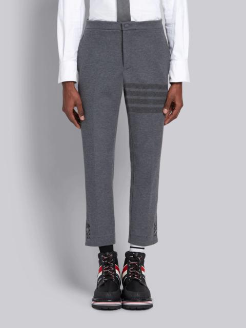 Medium Grey Cotton Double Face Twill Slim Fit Tonal 4-Bar Trouser