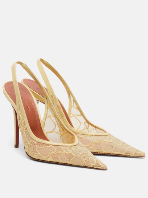 Amina Muaddi Anok lace slingback pumps