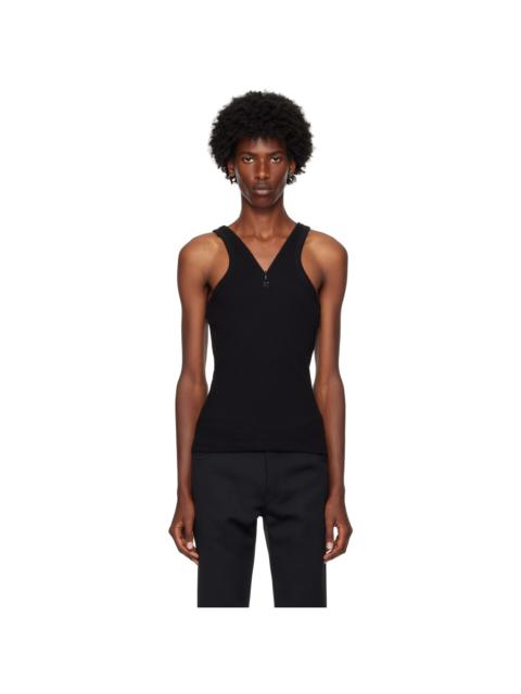 courrèges Black Zipped Tank Top
