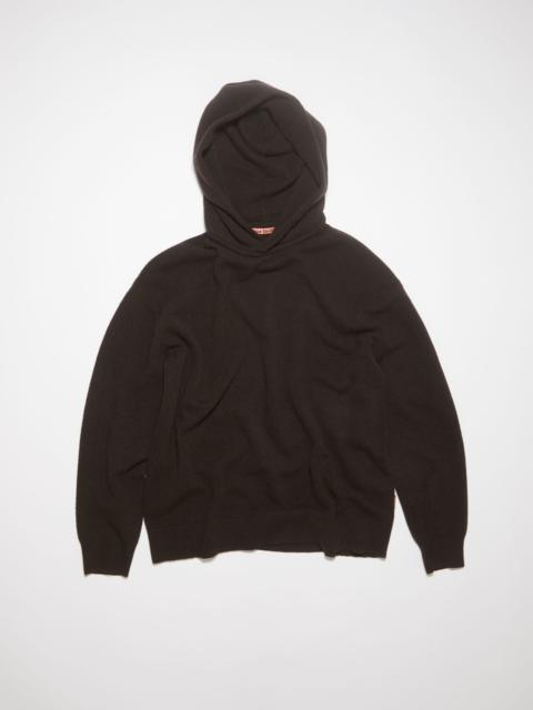Wool cashmere hoodie - Dark brown