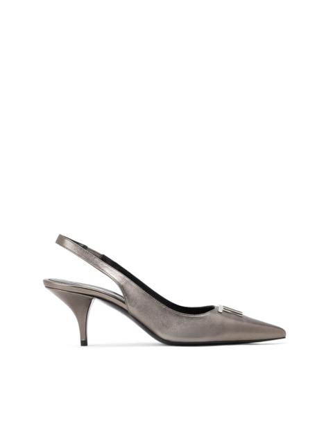 logo-plaque 65mm slingback pumps