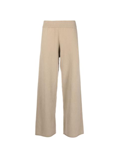 extreme cashmere elasticated-waistband straight-leg trousers