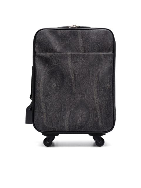 Etro paisley-print four-wheel leather suitcase