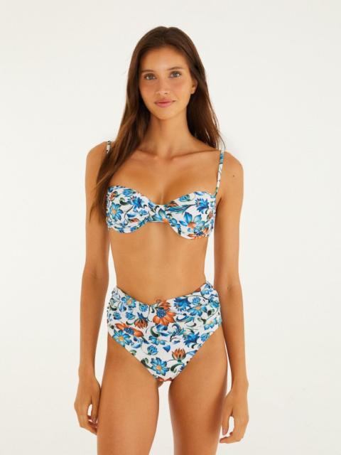 FARM RIO Off-White Flora Tile Hot Pants Bikini Bottom