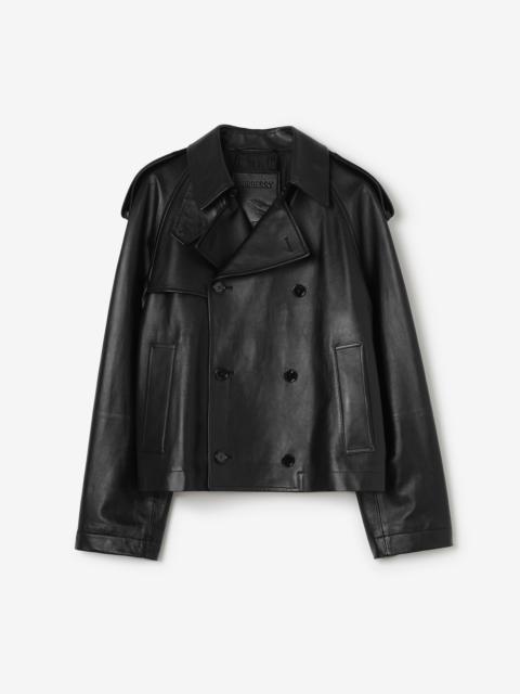 Burberry Cropped Leather Leadenham Trench Coat