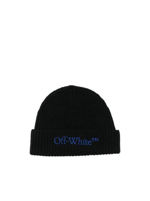 Off-White embroidered-logo beanie