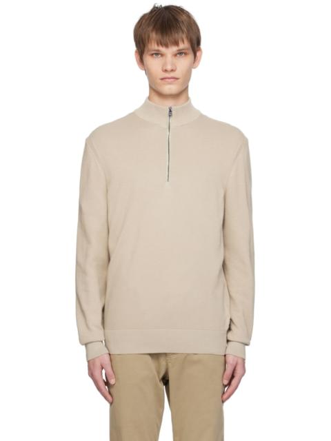 BOSS zipped 면 스웨터