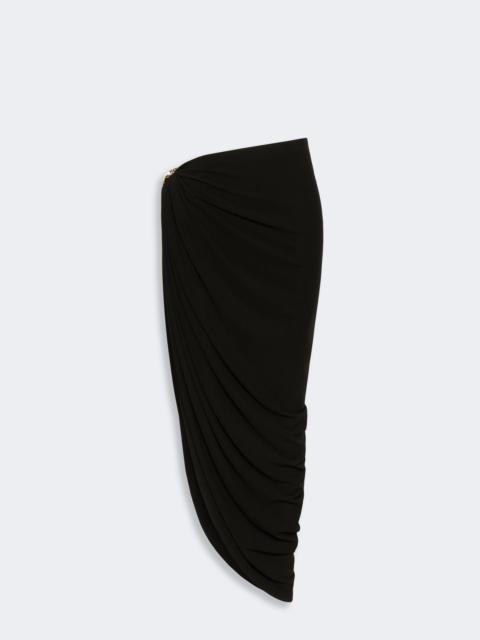 Sportmax LICENZA Draped viscose skirt - BLACK