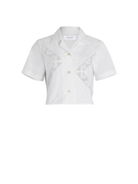 Marine Serre Regenerated Household Linen Crop Shirt