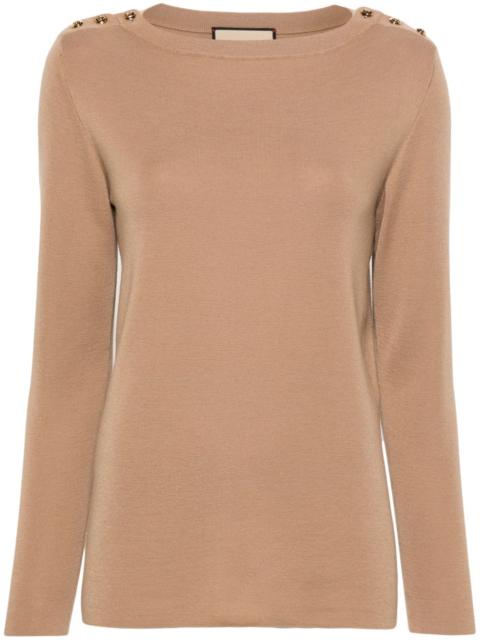 GUCCI shoulder button cashmere jumper