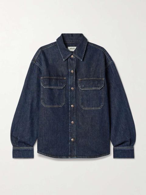 AGOLDE Gwen Slice denim shirt Dark denim