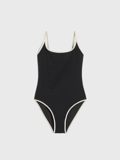 Stripe edge swimsuit black