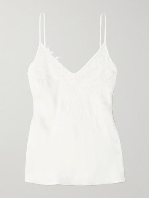 Victoria Beckham Lace-trimmed Satin-crepe Camisole