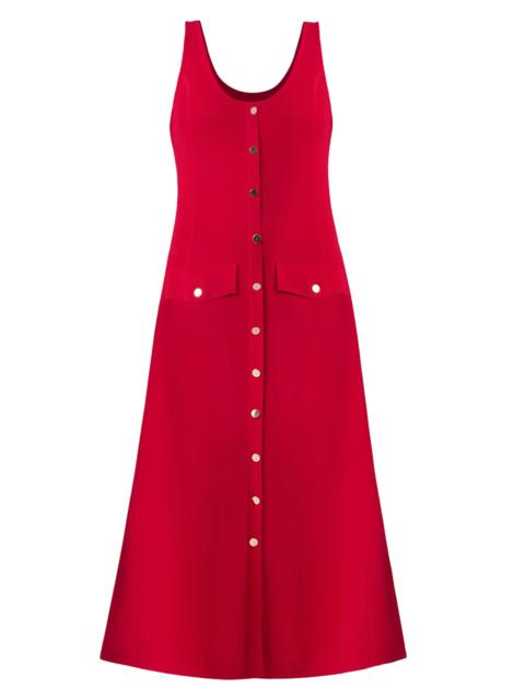 Shoshanna Women's Martha Button-Front Midi-Dress - Cherry