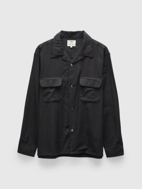 Knickerbocker Penny Cotton Merino Flannel Shirt in Midnight
