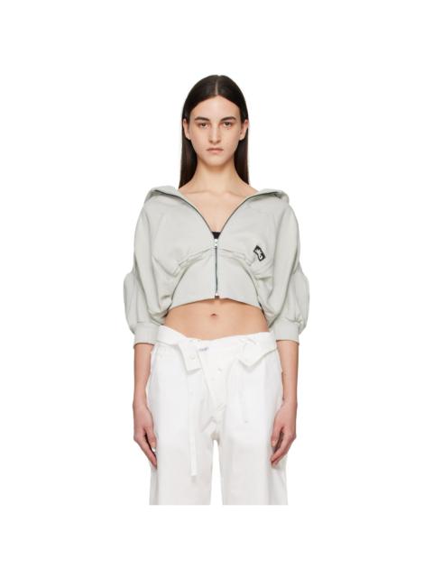 OTTOLINGER Gray Cropped Short Sleeve Hoodie