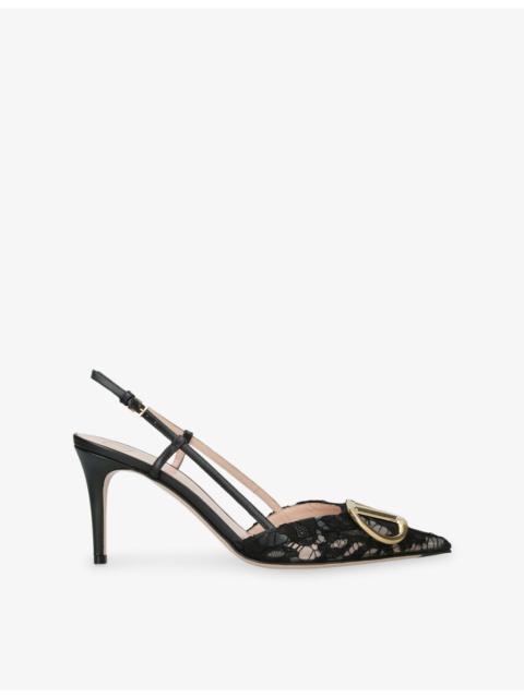 Valentino VLogo Signature 80 Woven Slingback Courts