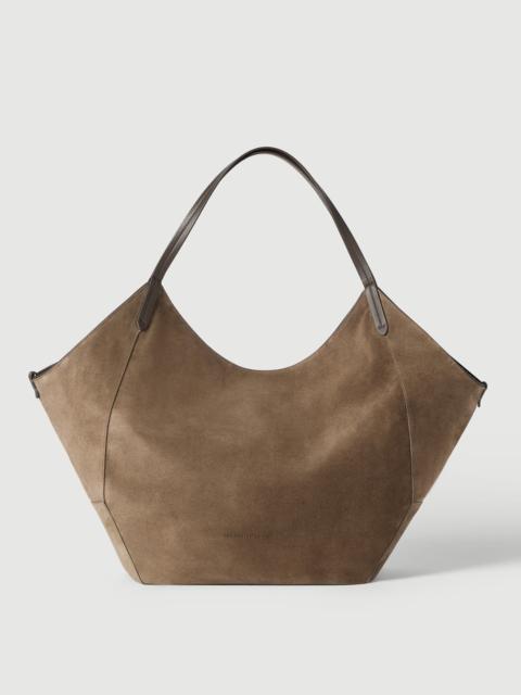 Brunello Cucinelli Reversible Duo shopper in suede with monili