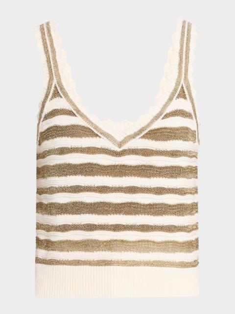 VERONICA BEARD Binetto Stripe Knit Tank Top