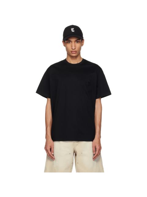 Wooyoungmi Black Cotton Back Logo T-shirt