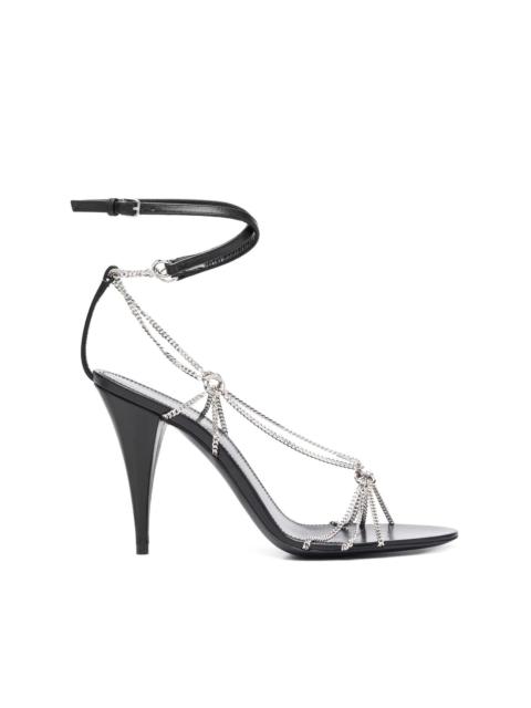 chain-link strappy sandals