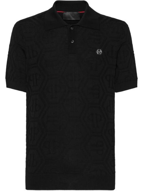 PHILIPP PLEIN monogram-jacquard polo shirt