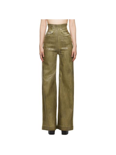 Rick Owens DRKSHDW Green Porterville Dirt Cooper Jeans