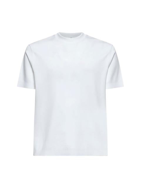 Herno White knit effect jersey T-shirt