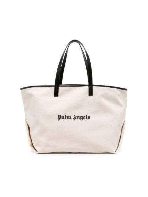 Palm Angels logo-print canvas tote bag