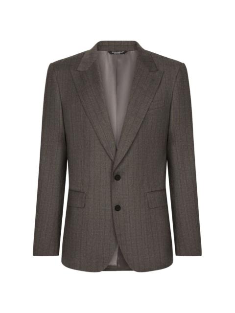 pinstripe single-breasted jacket