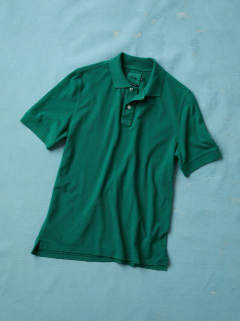 Drake's Green Piqué Cotton Polo Shirt