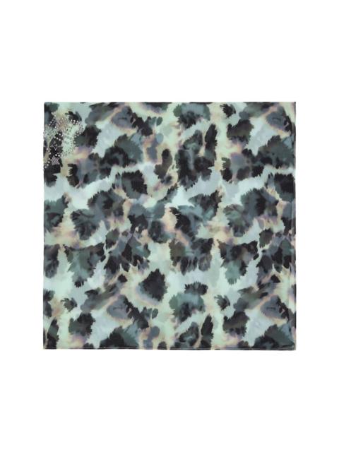 Collina Strada Blue Snow Leopard Scarf