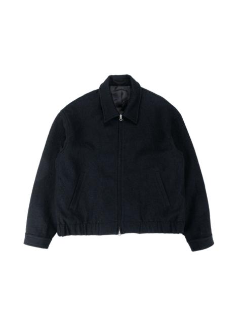JAMES COWARD Machine Jacket Piece Dyed Black Wool Flannel
