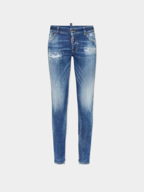 DSQUARED2 LIGHT HERITAGE WASH MEDIUM WAIST TWIGGY JEANS