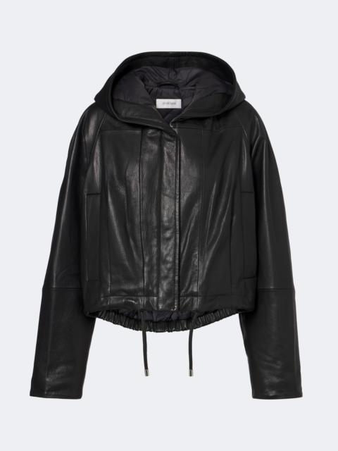 Sportmax Hooded leather jacket