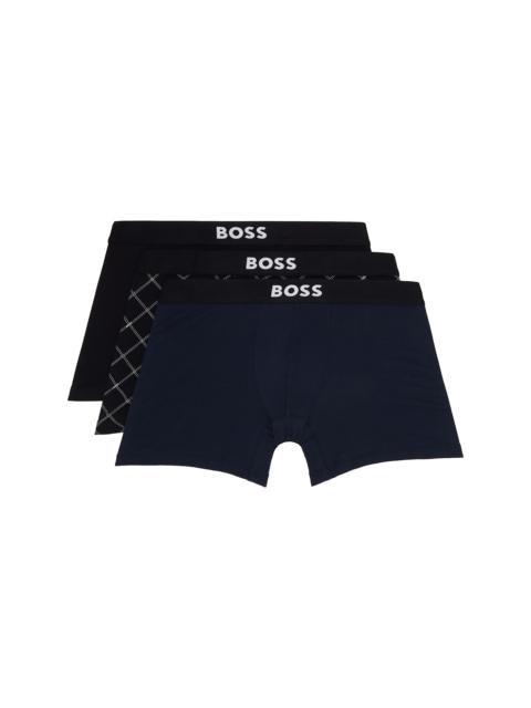 BOSS Three-Pack Multicolor Stretch Cotton Boxer Briefs