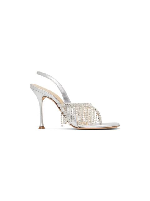 MAGDA BUTRYM Silver Crystal Heeled Sandals