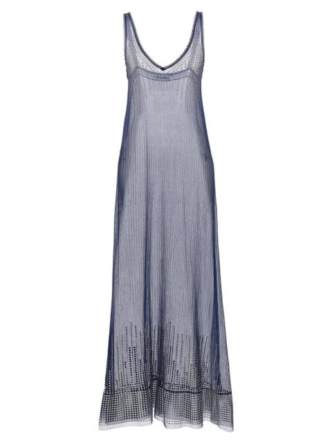 Paco Rabanne Studded Mesh Dress Dresses Blue