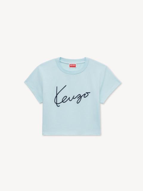 KENZO 'KENZO Signature' embroidered cropped T-shirt in cotton