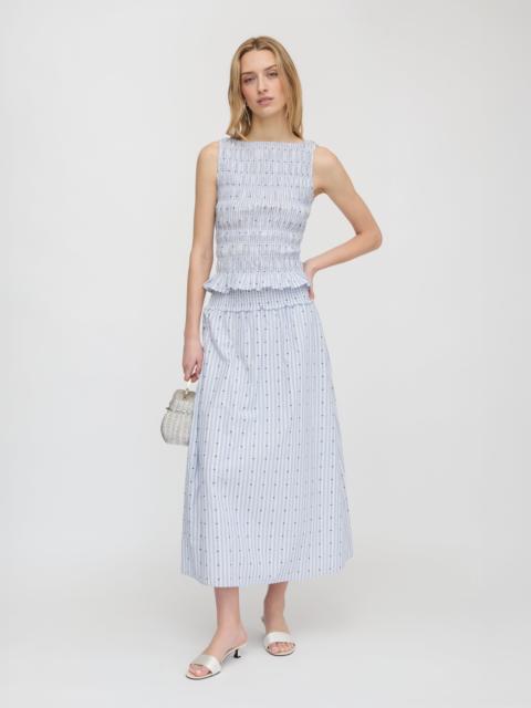 Hill House Home The Delphine Nap Skirt - Blue Swiss Dot