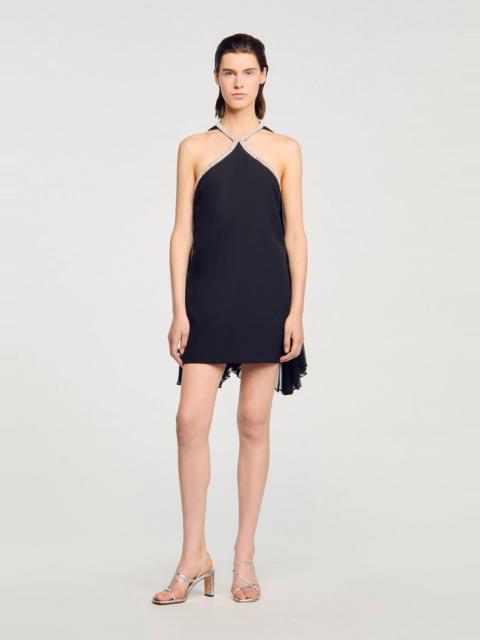 Sandro MINI CAPE DRESS WITH RHINESTONES
